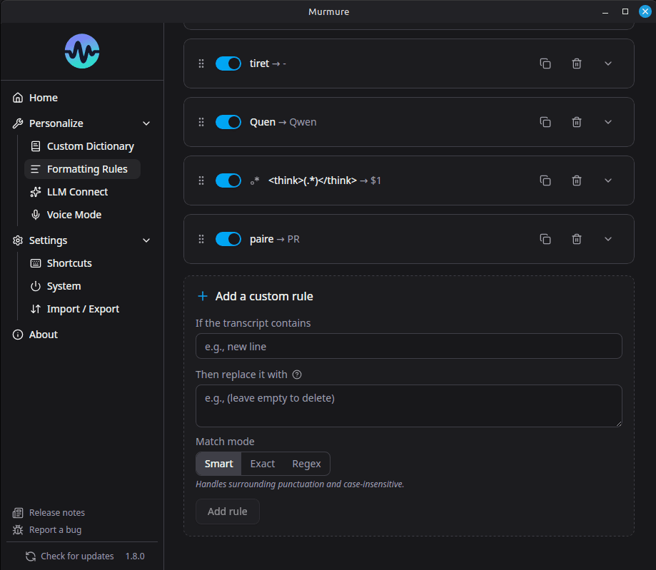 Smart Formatting Rules